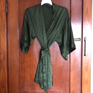 Victoria’s Secret green satin robe
